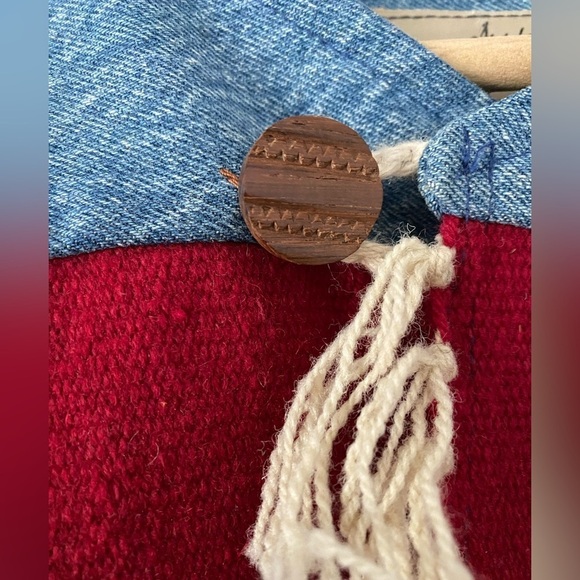 Love Apples by Stephanie Womens Denim Jacket Small Ortega's Weaving Shop Boho - Picture 10 of 13